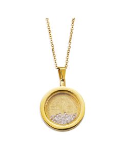 Necklace-ST Benedict-18KGP-2mm Crystals-18-20"
