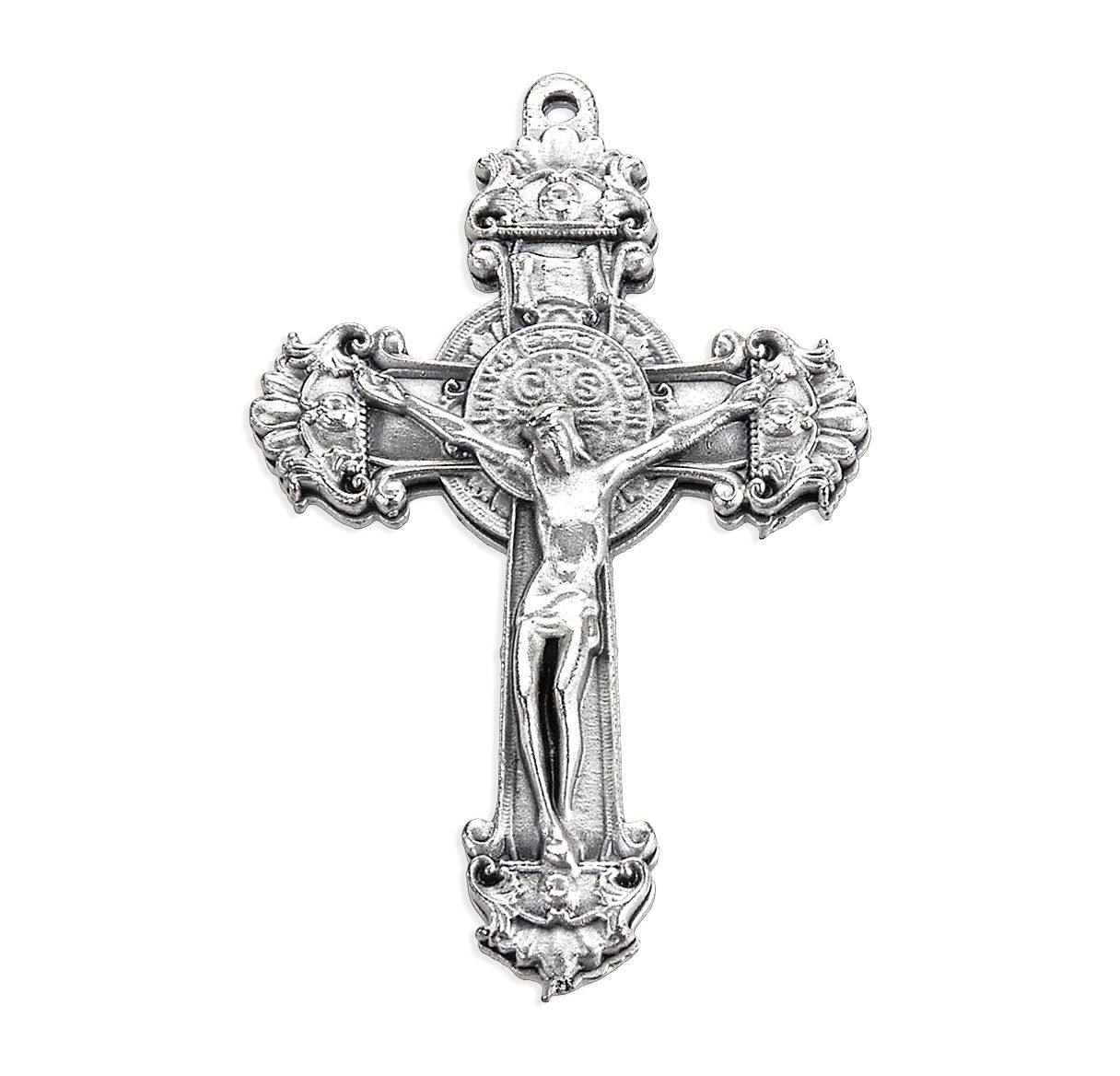 Crucifix-St. Benedict-Oxidized-Silver-1 5/8"