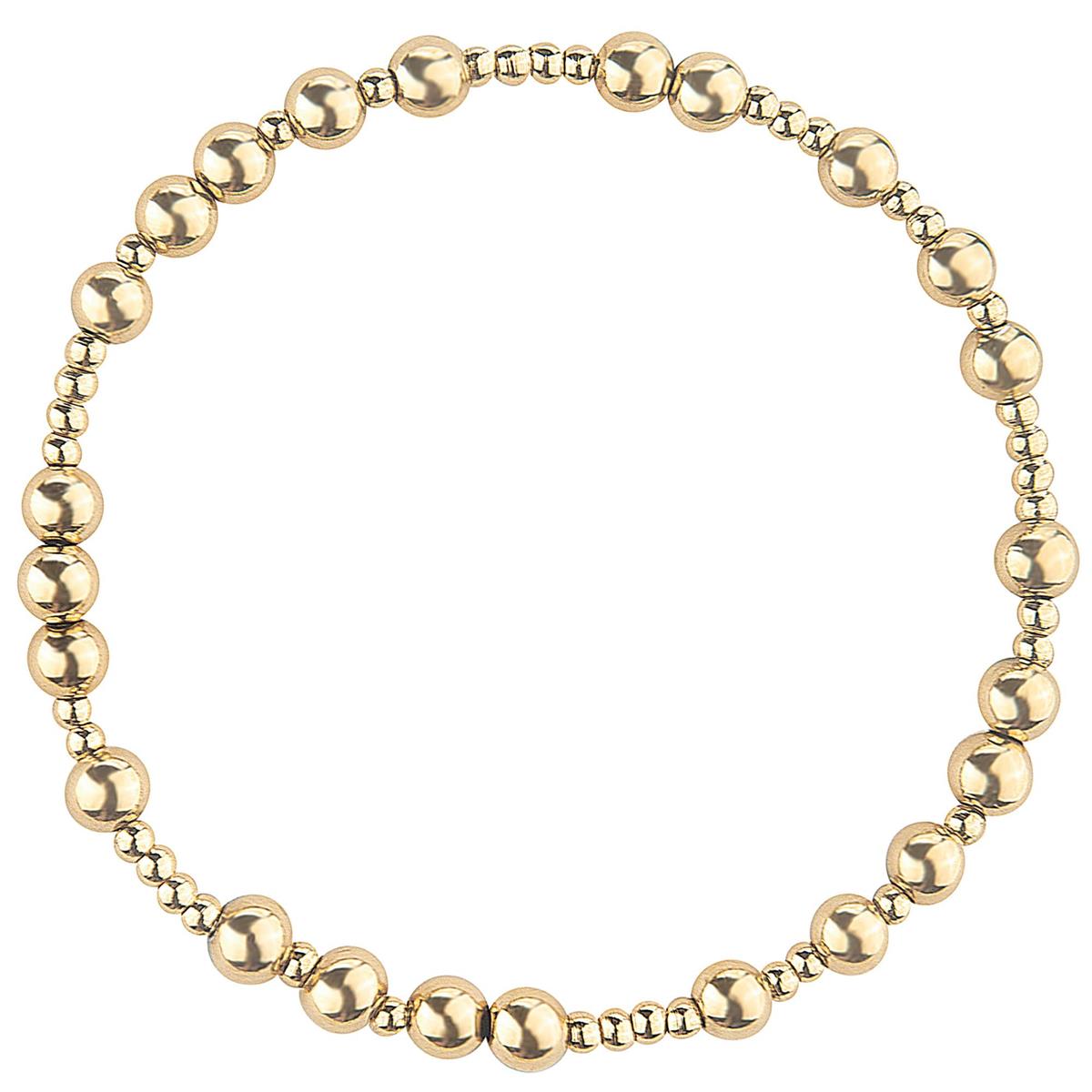 Bracelet-Gold Beads-Stretch-7"
