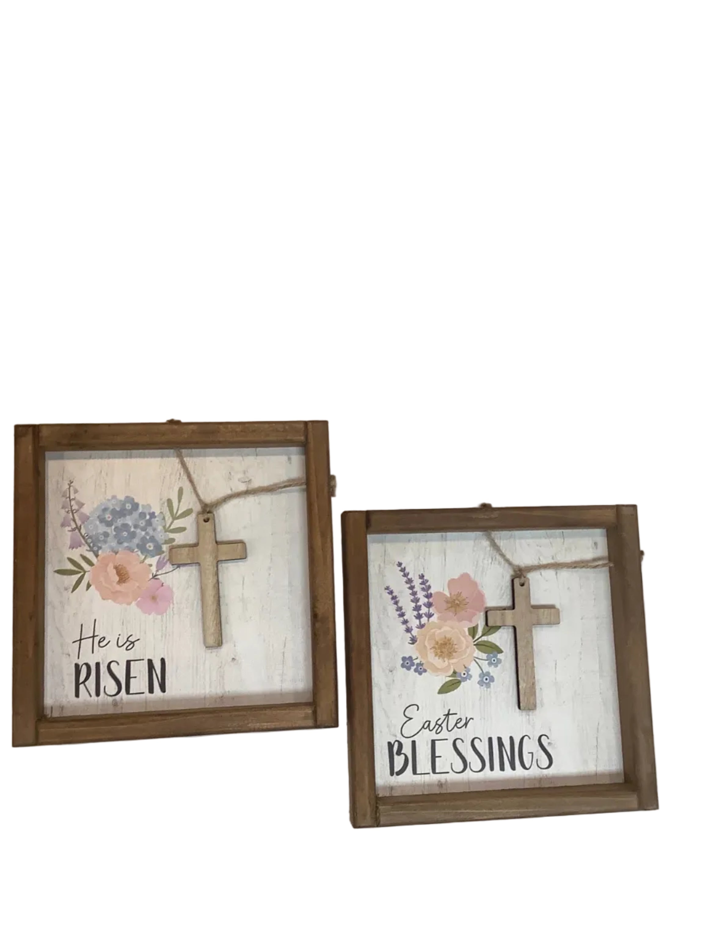 Wall Plaque-Easter-Hanging Cross-Floral
