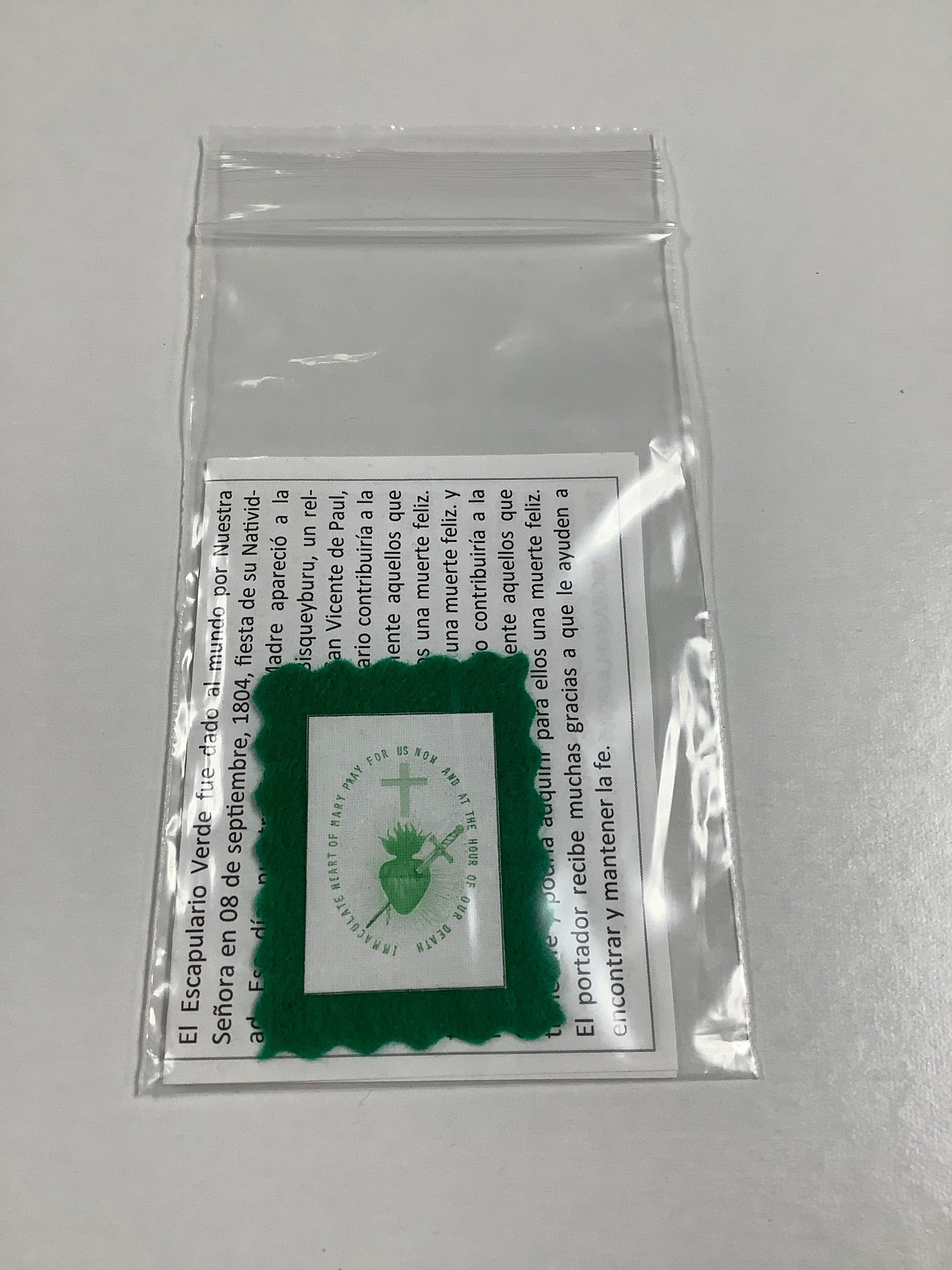 Scapular/Green w/Leaflet/Sp