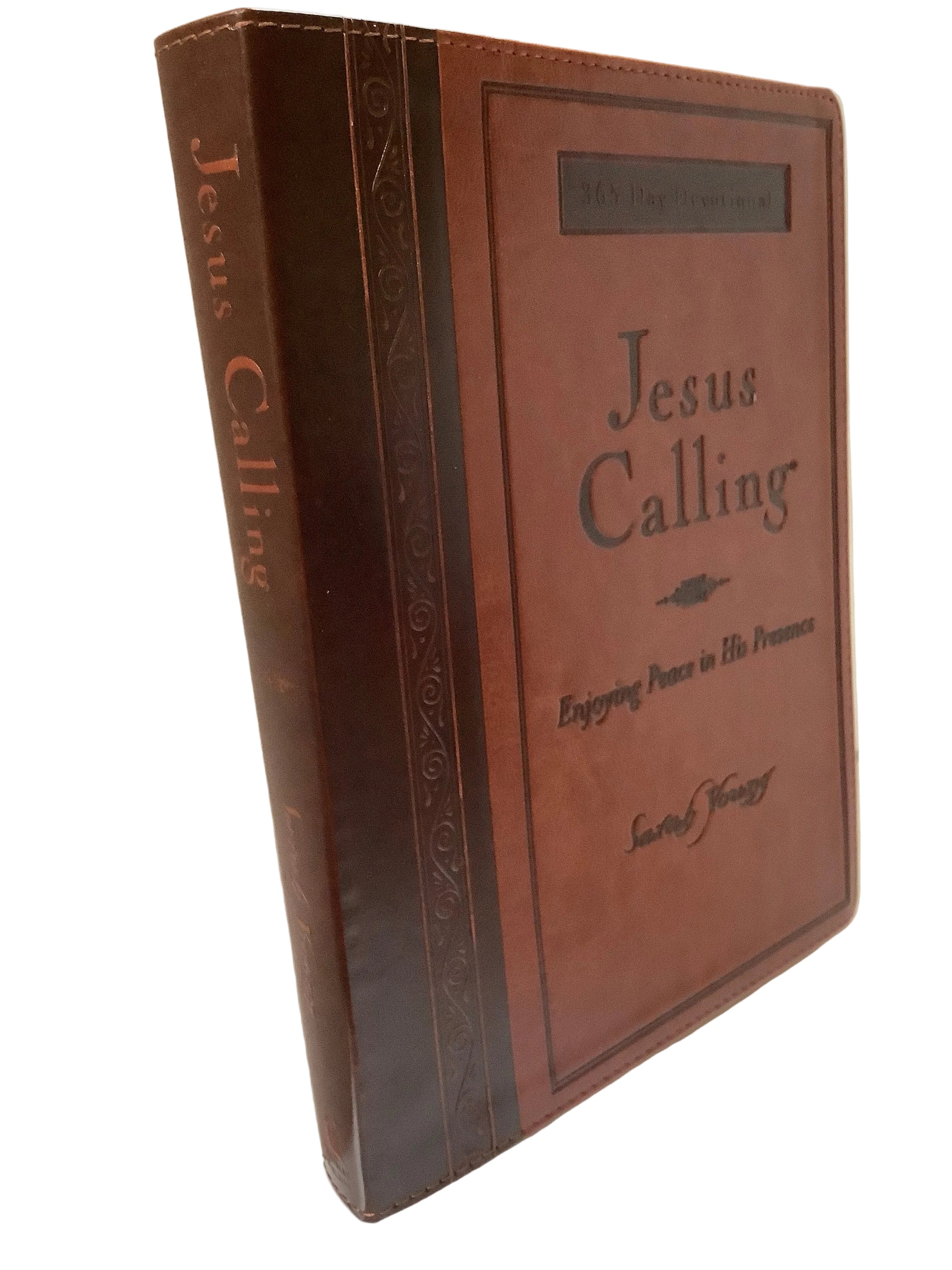 Book-Devo-Jesus Calling/Lrg/Leather-Brn