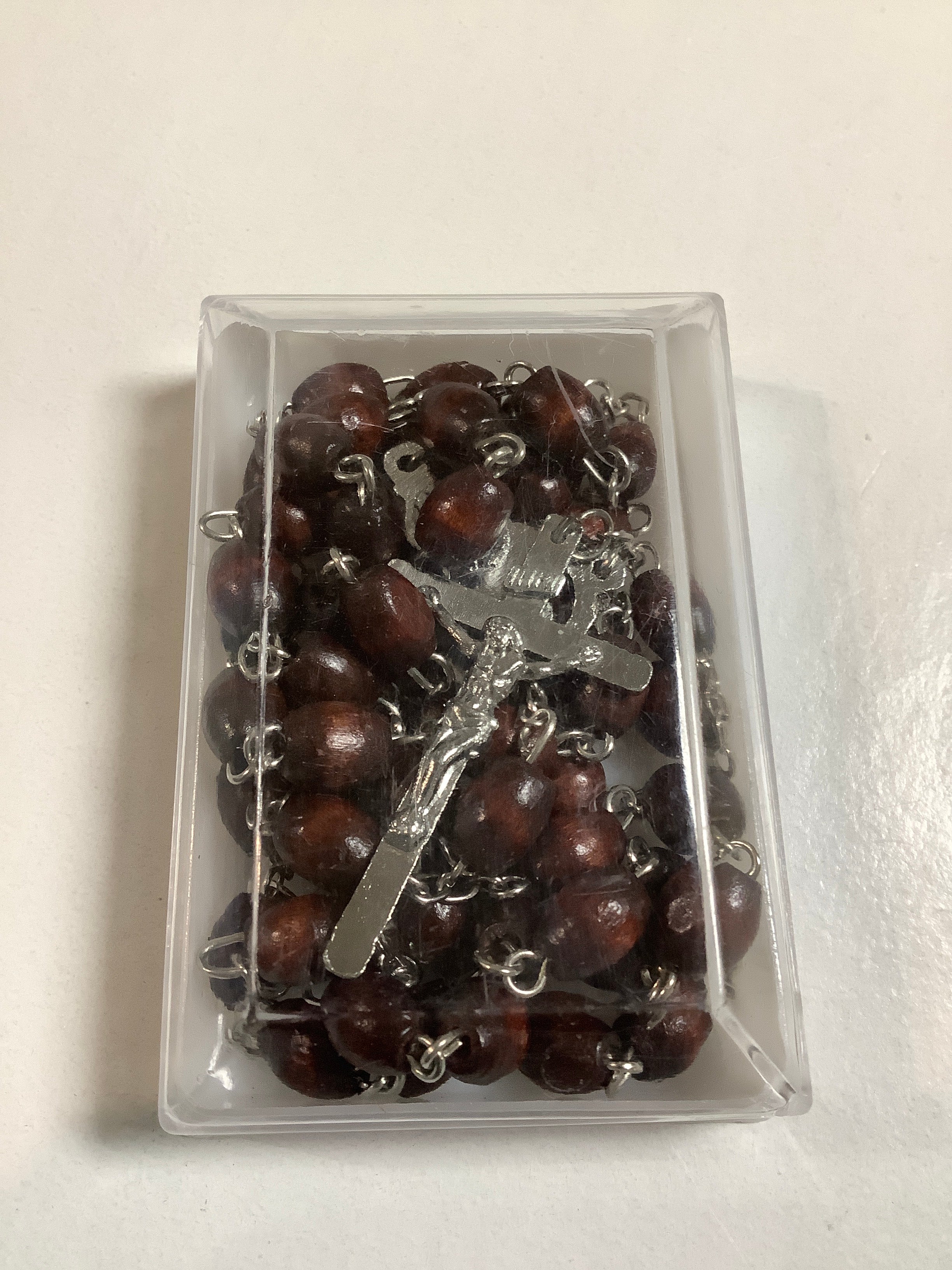 Rosary/Brn Oval/Wd/6x8mm