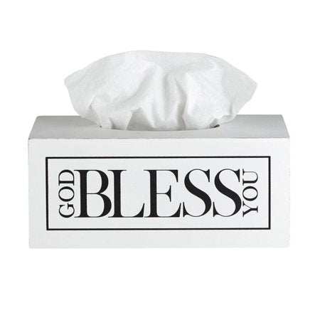 TissueBox/Lge/White/GodBlessYou