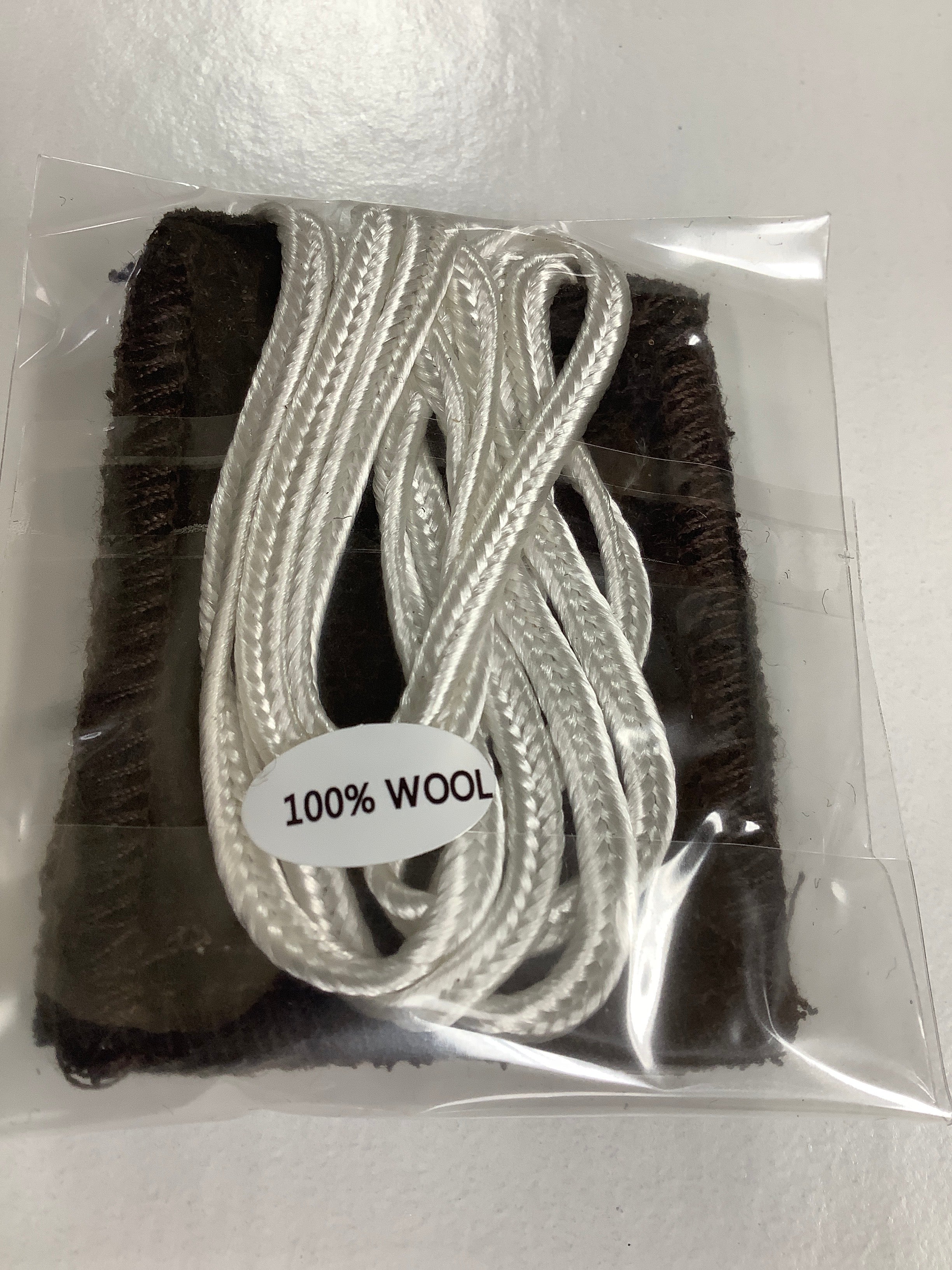 Scapular-100% Wool-Brown with White Cord