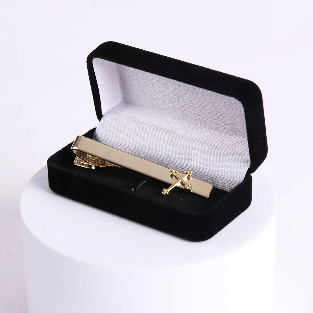 Tie Bar-Gold-Cross-25647