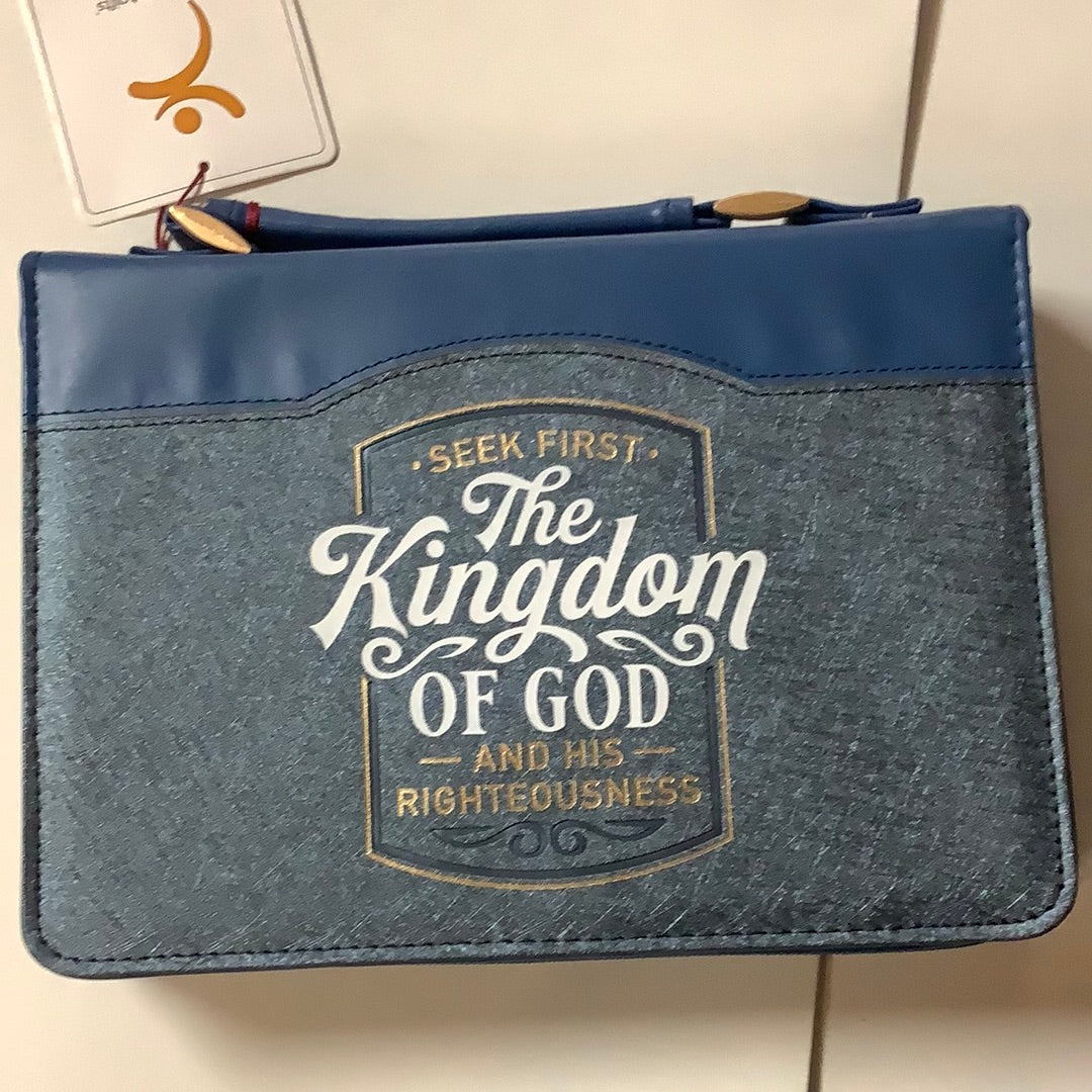 Bible Cover/Seek First/Blue