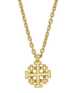 Necklace/Jerusa Cross/14KGDipp-18"