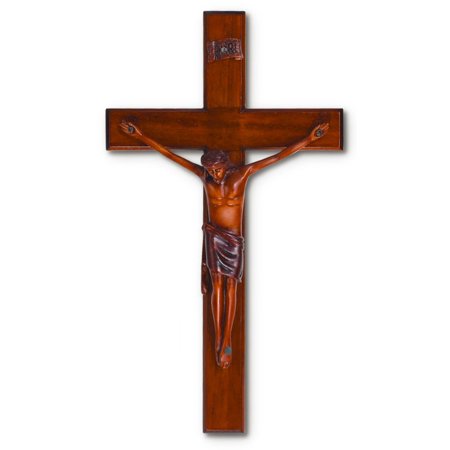 Crucifix-Mahogany-10"