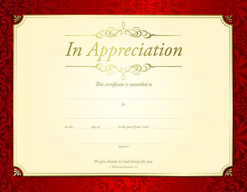 Certificate/In Appreciation
