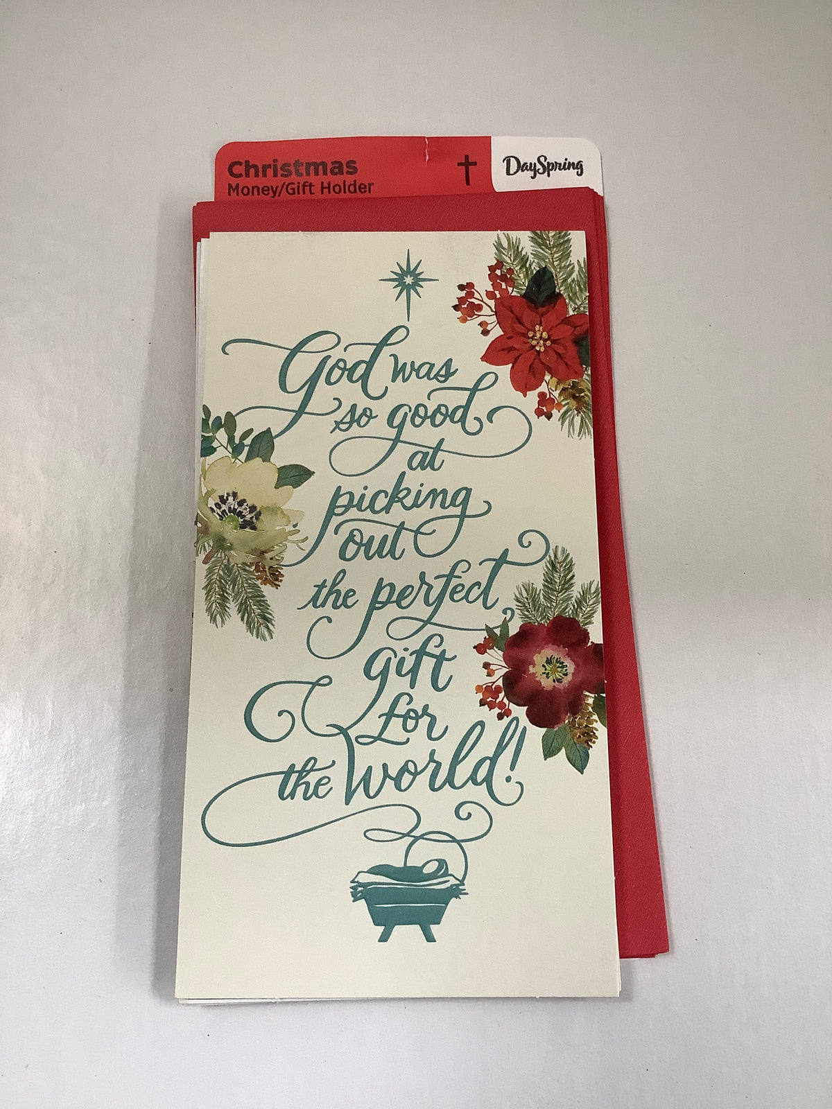 Card-Money-Christmas Poinsettia & Lettering-6240601