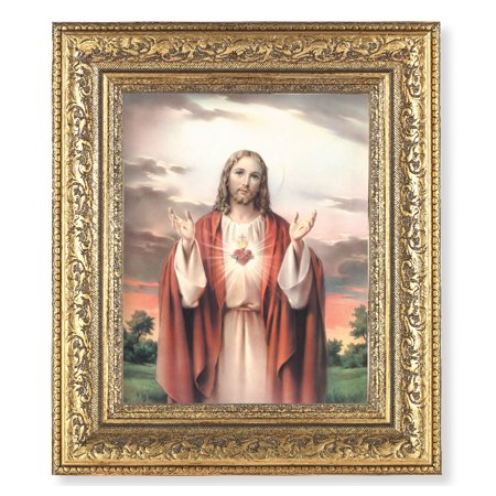 Framed Print/Sacred Heart/Gold