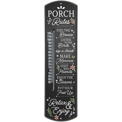 Thermometer-Lg-Porch Rules-Relax & Enjoy