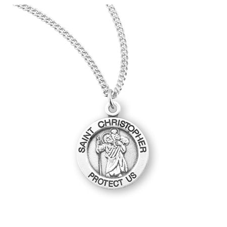 Necklace/SS/St Christopher/SmRd