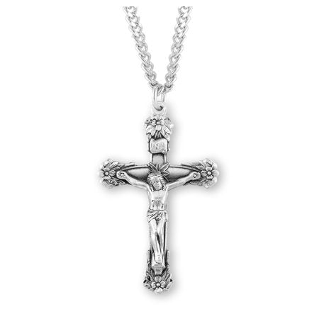 Necklace-SS Crucifix-Chain 24"-Boxed