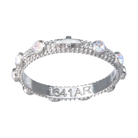 Rosary Ring-SS-C.Z.-Size 9-R41209