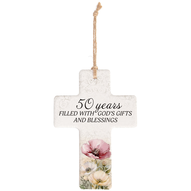 Ornament-Cross-50th Anniversary-Years Filled