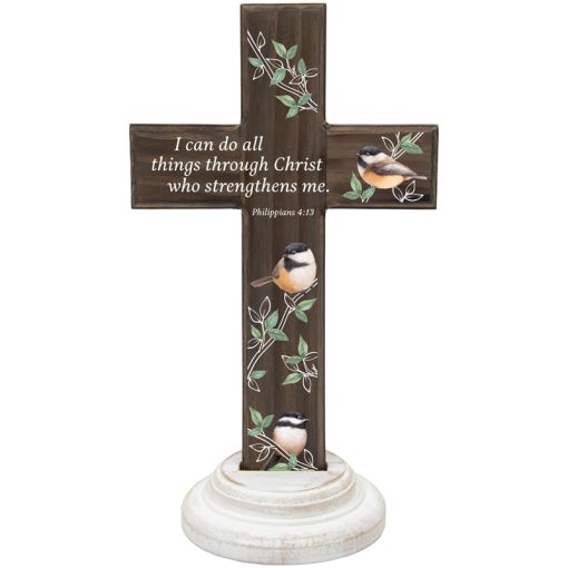 Cross-Wood-12.5"-Php 4:13-All Things Through Christ