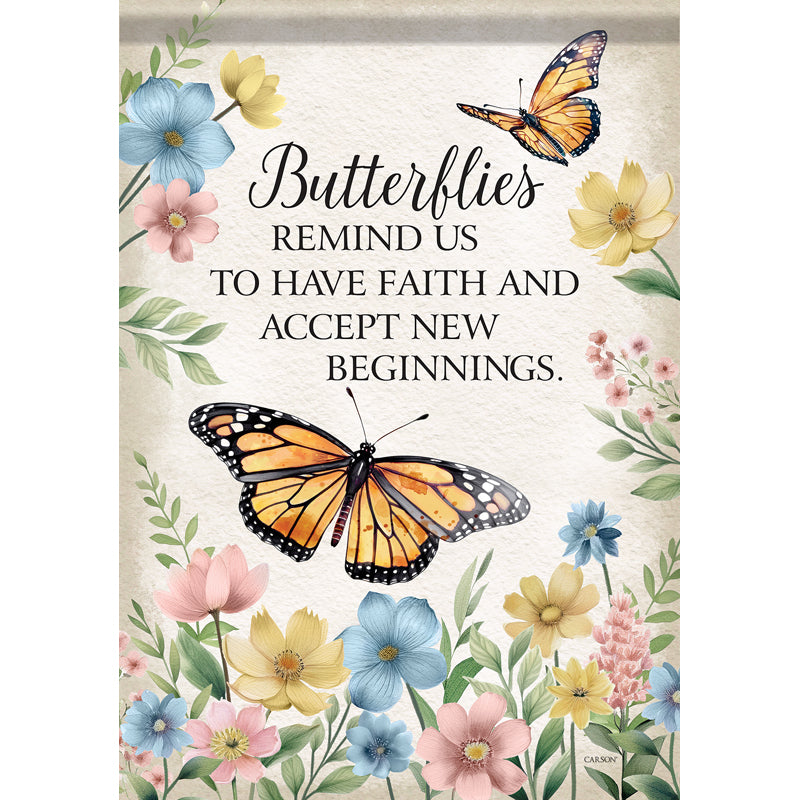 Garden Flag-New Beginnings-Butterflies-18"