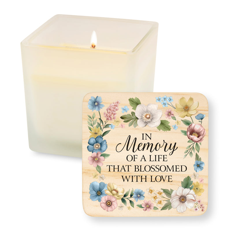 Candle-Square-In Memory-Blossomed With Love