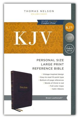 Bible-KJV-Personal Size-Lrg Print-Brown