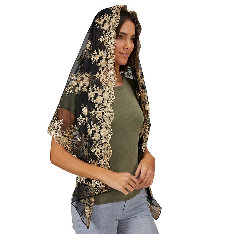 Veil/Long/Blk-Gold/J2585