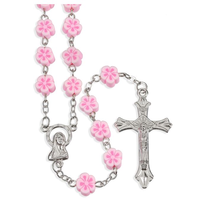 Rosary-8mm-Floral-Pink