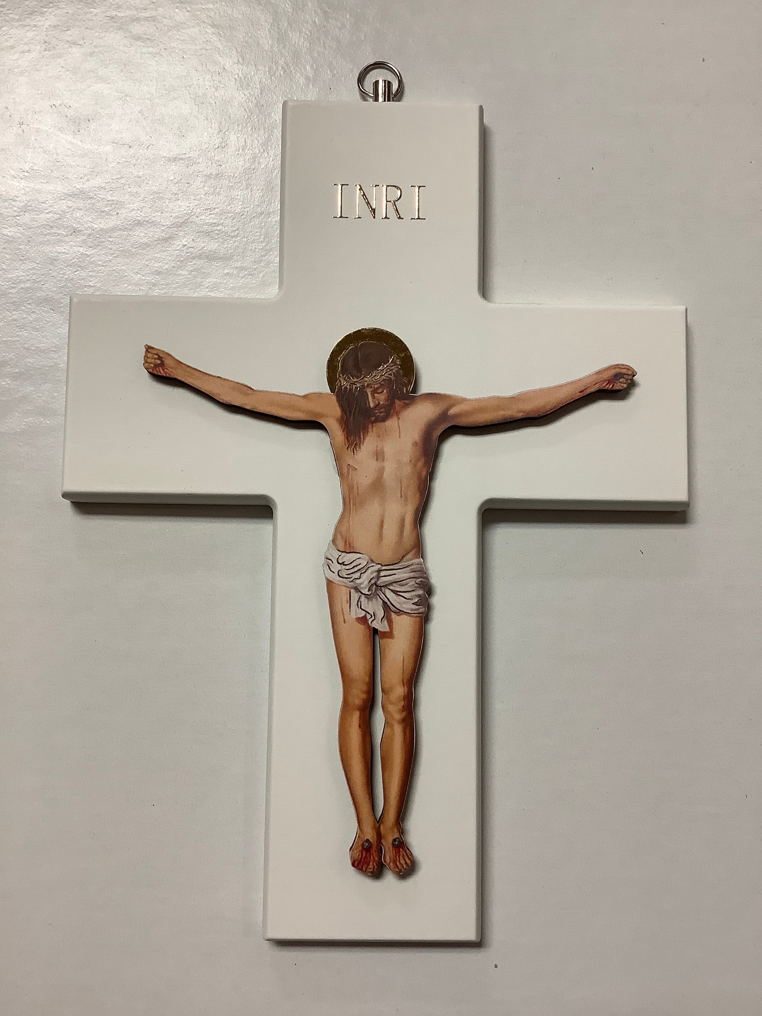 Crucifix-White-8"-Image Of Corpus