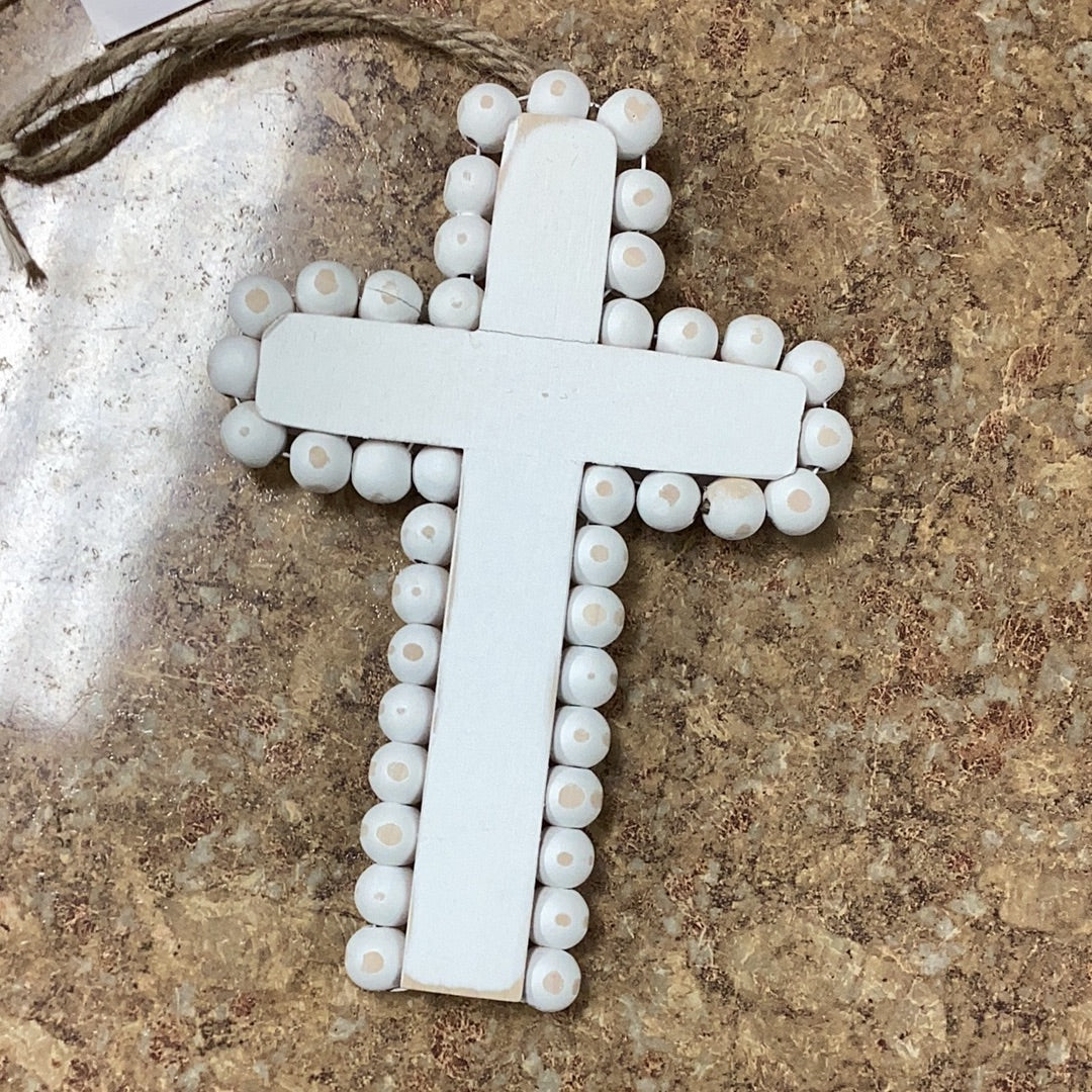 Cross/Hanging/Whtwsh/Beaded