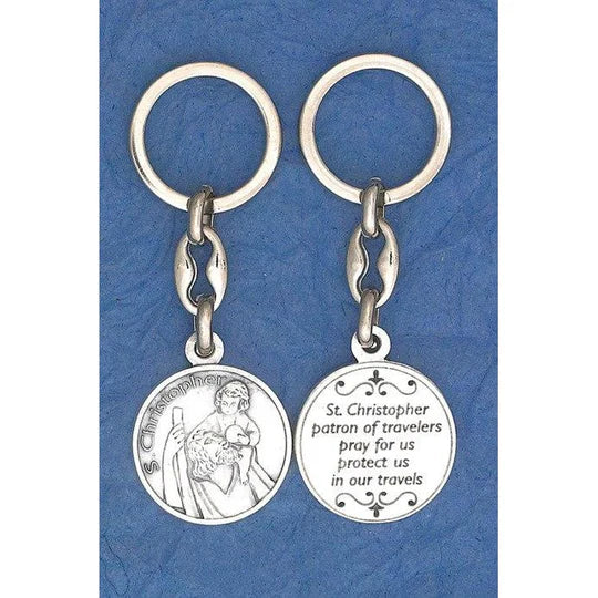 Keyring-St Christopher-Prayer Token