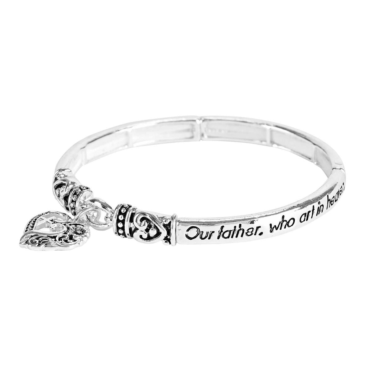 Bracelet-Lords Prayer-Scroll Heart Tile