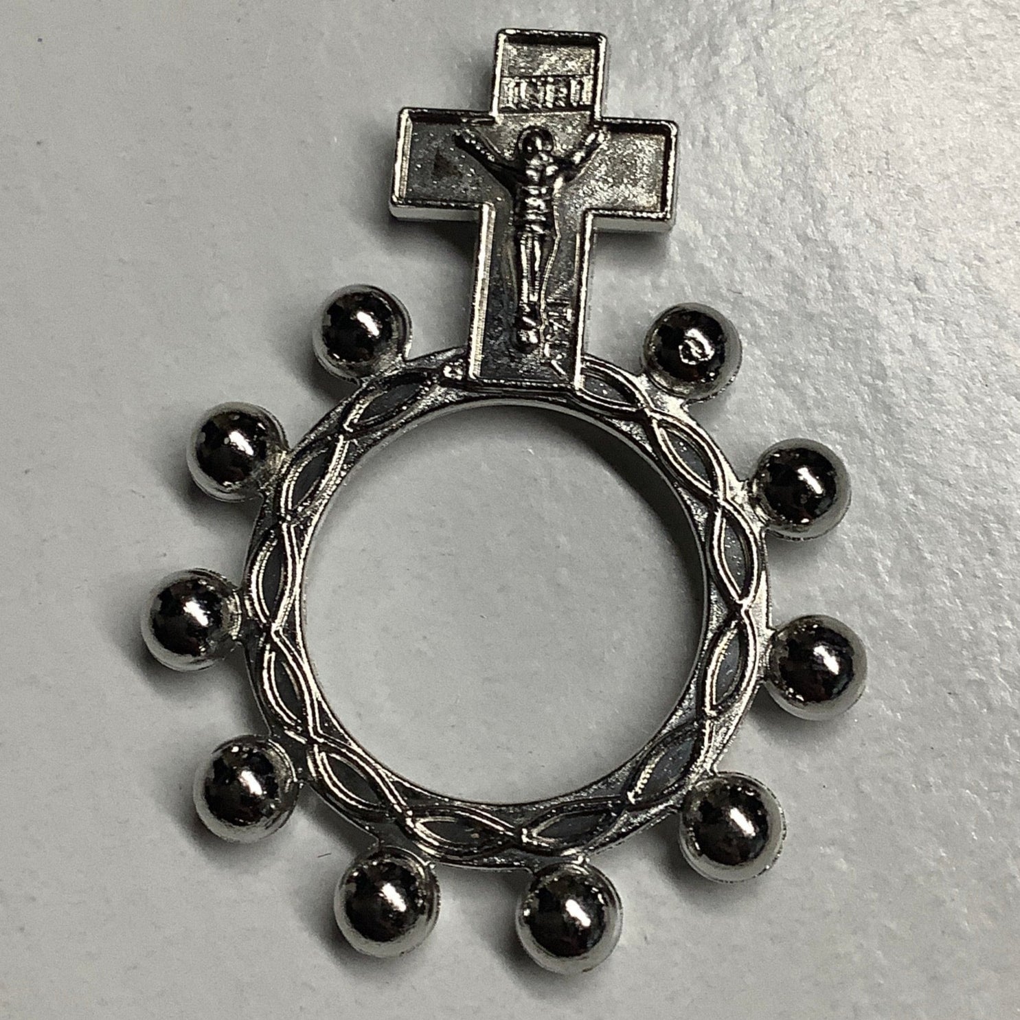 Rosary Ring-Crucifix-Nickle plated