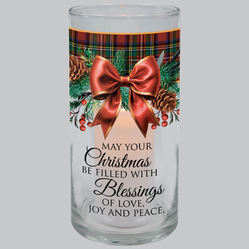 Candle-Hurricane-Christmas Blessings-7"