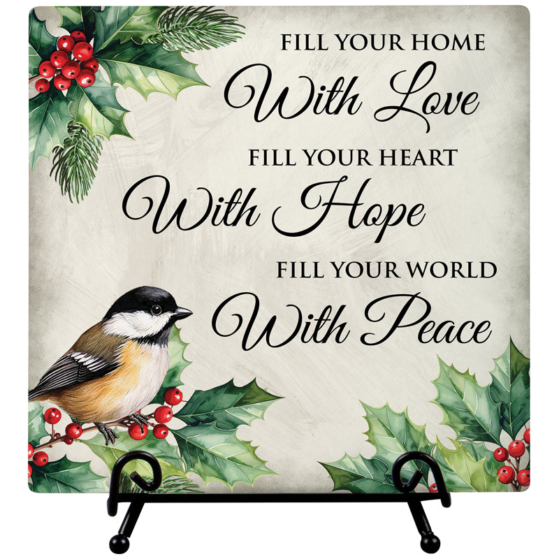 Plaque & Easel-Christmas-Love Hope & Peace