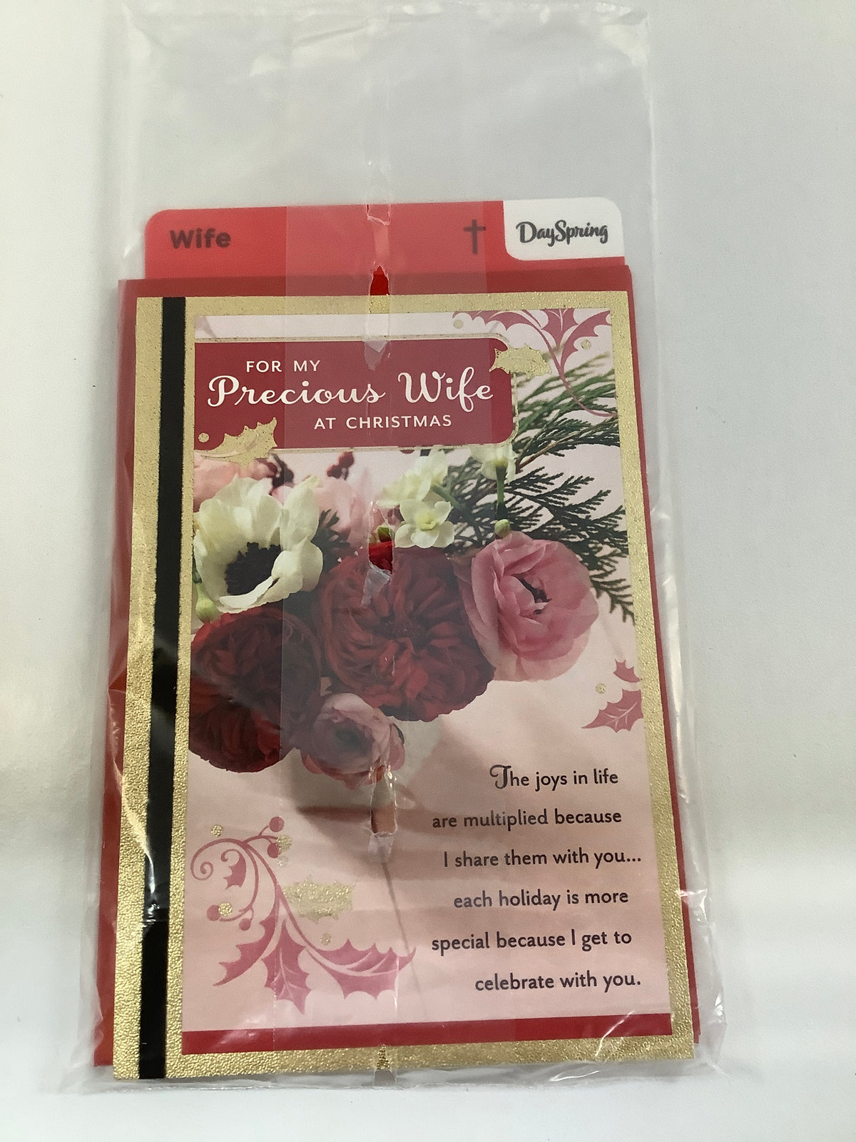Card-Wife-Christmas-Red Pink Flowers-5871038