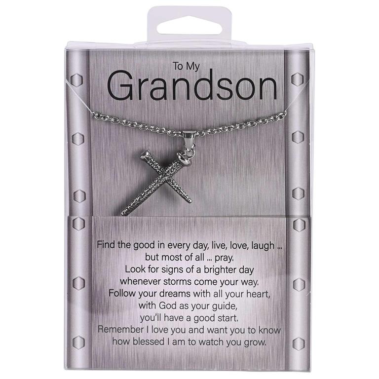 Necklace-Grandson-Nail Cross STS-24"