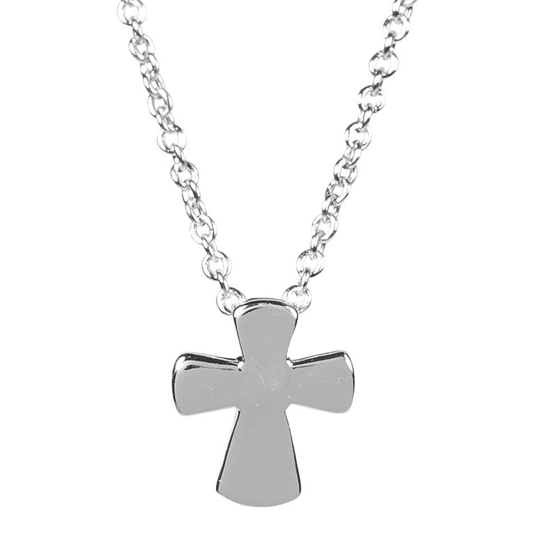 Necklace-Mini Flare Cross-SP-16"-35-8140