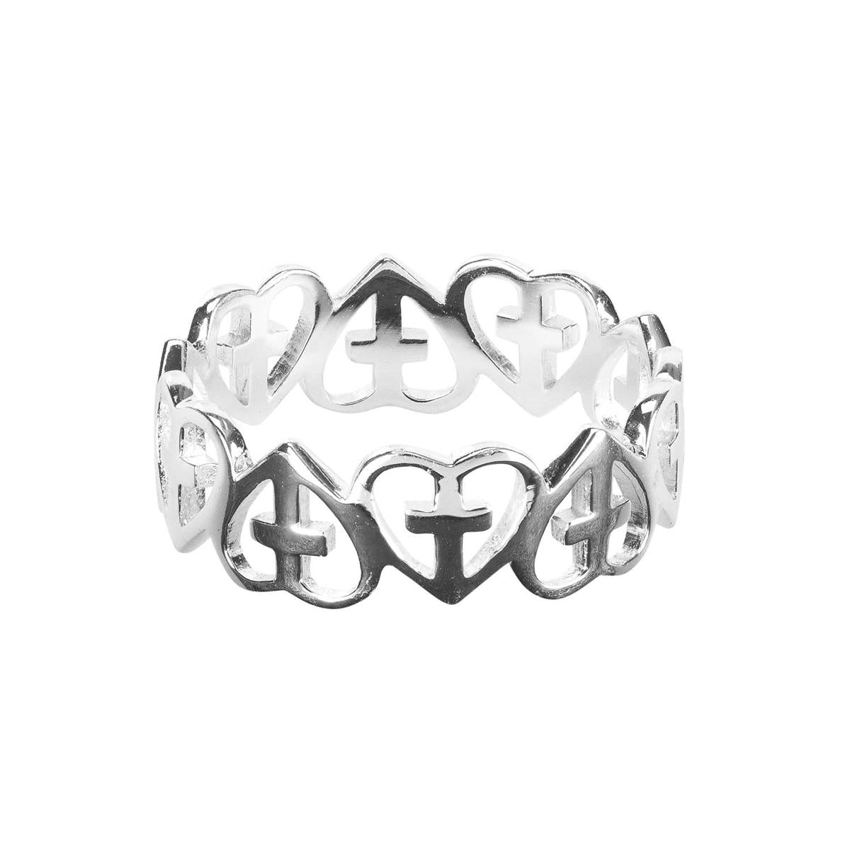 Ring/SP/8/Multi Heart/Crosses/35-8245