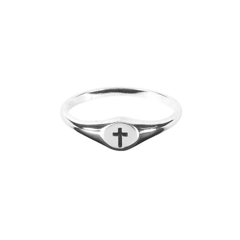 Ring/SP/6/Engraved Cross- 35-8355