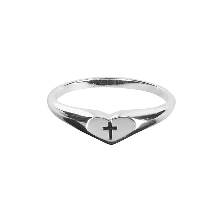Ring/SP/6/EngravedCross/Heart- 35-8373