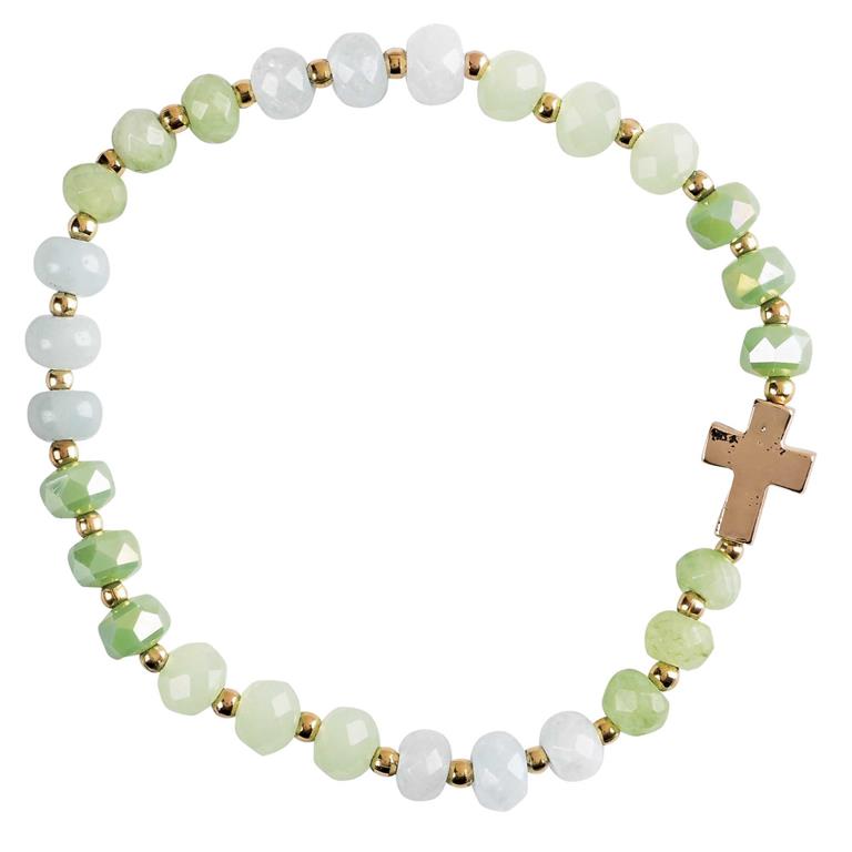 Bracelet-Stretch-Green Gemstone-35-8473T