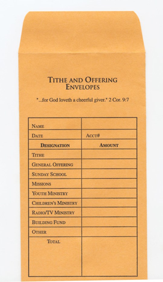 Envelopes-Tither and Offering Envelopes-Gold-Pk100