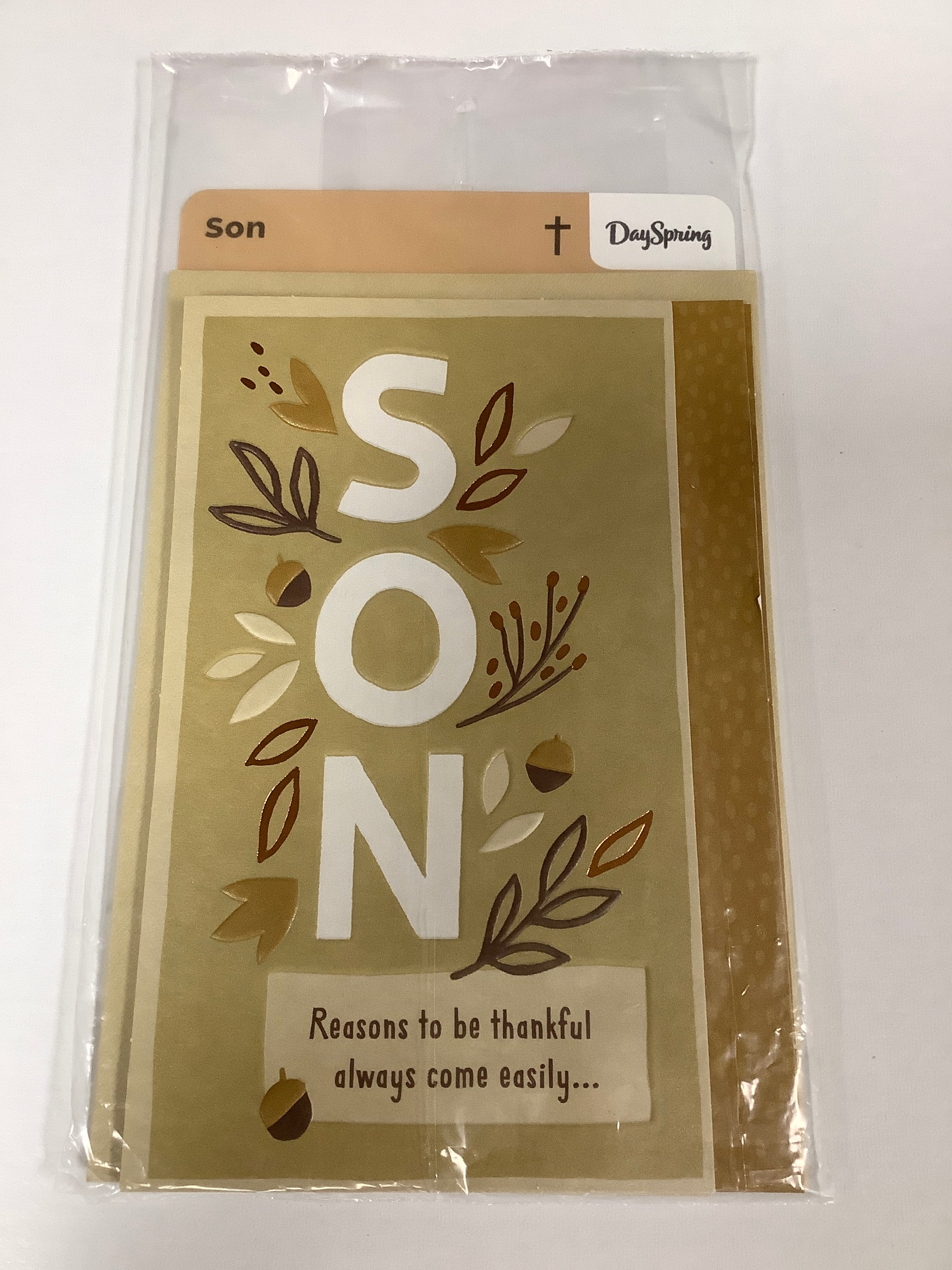 Card-Son-Thanksgiving-Acorns Leaf-U1301