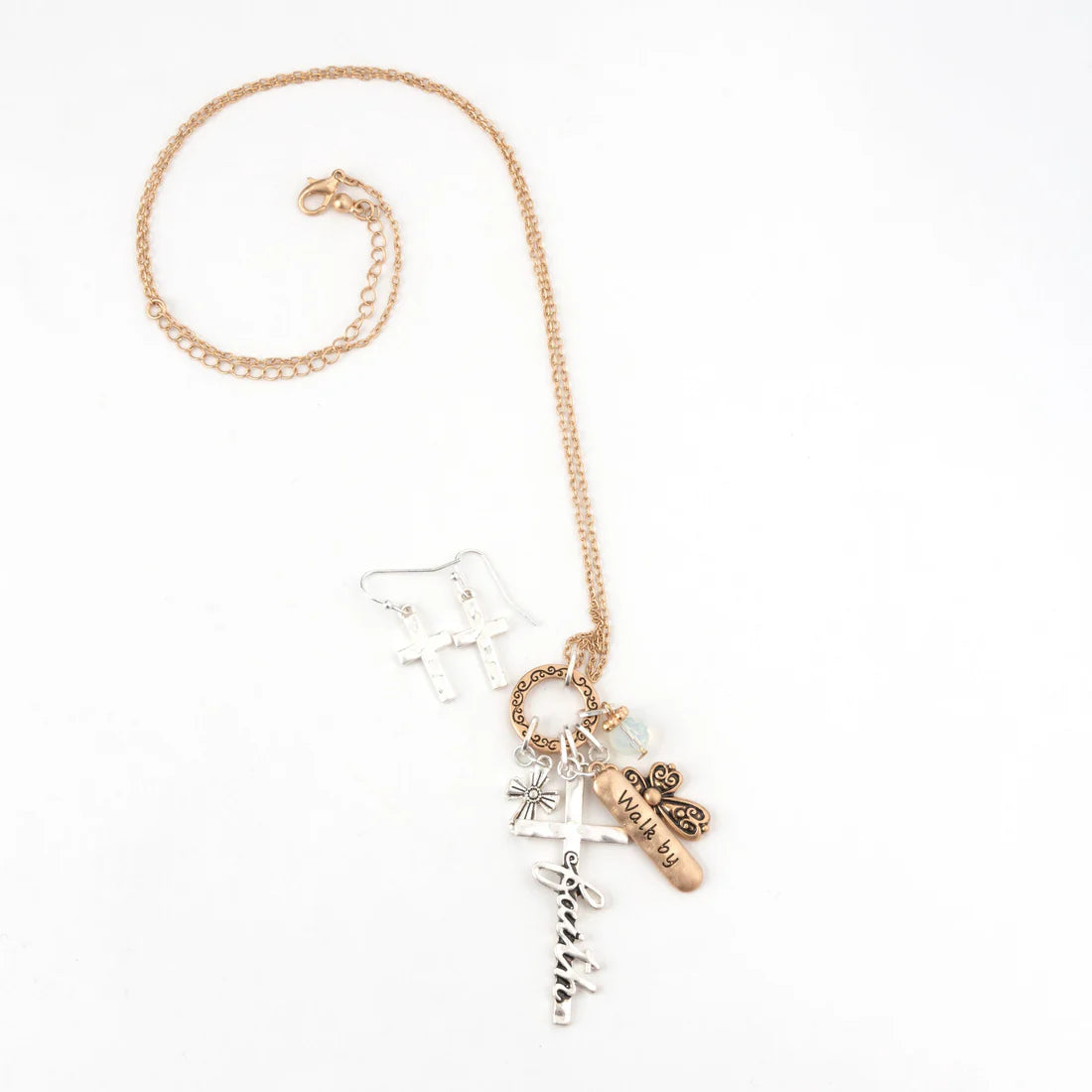 Jewelry-Necklace-Gold-Silver-Faith-Charms