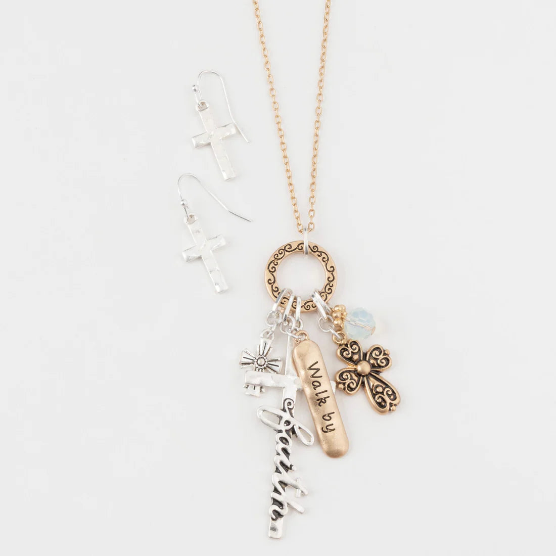 Jewelry-Necklace-Gold-Silver-Faith-Charms