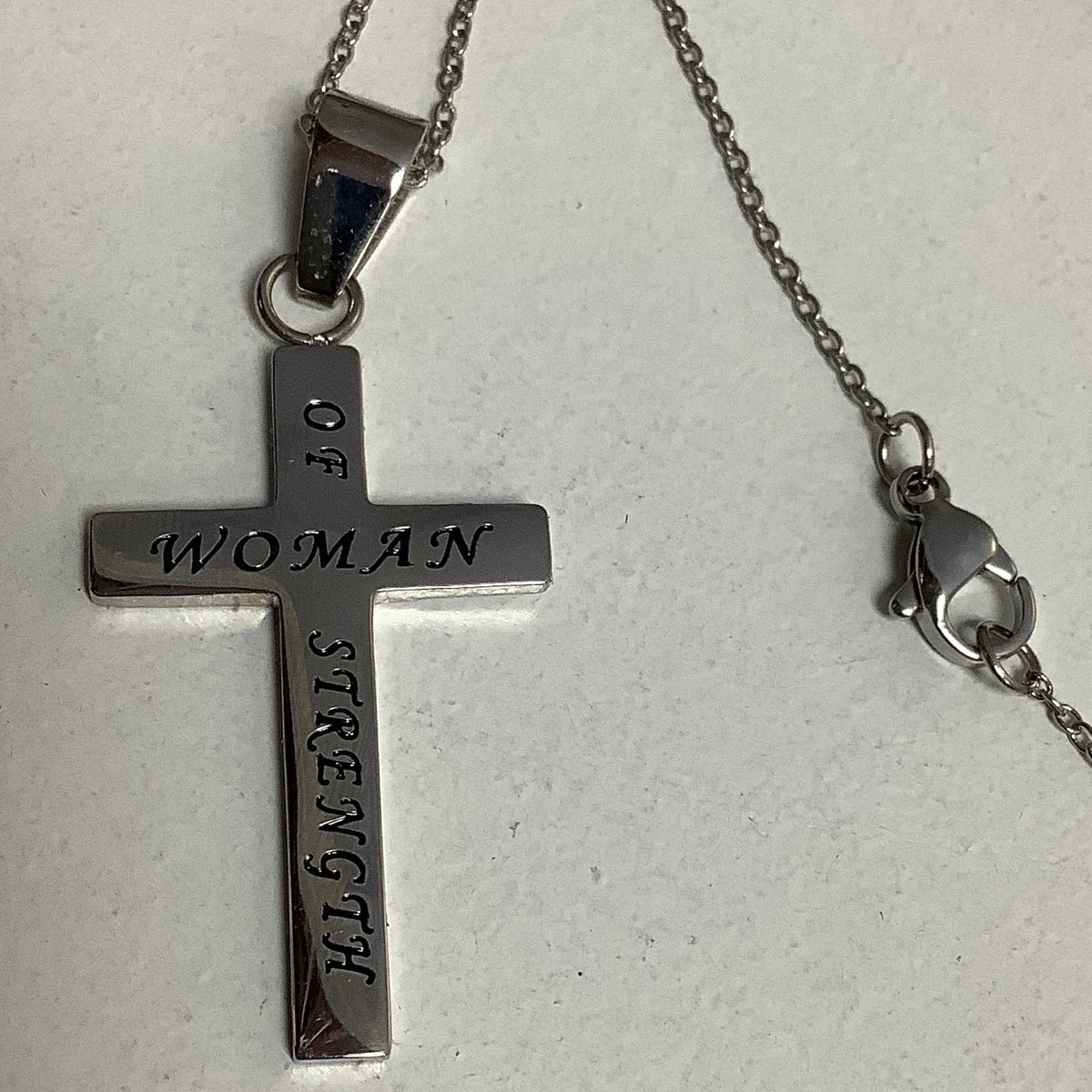 Necklace-Pro 31-Girl's CZ Stripes Cross-Woman of God