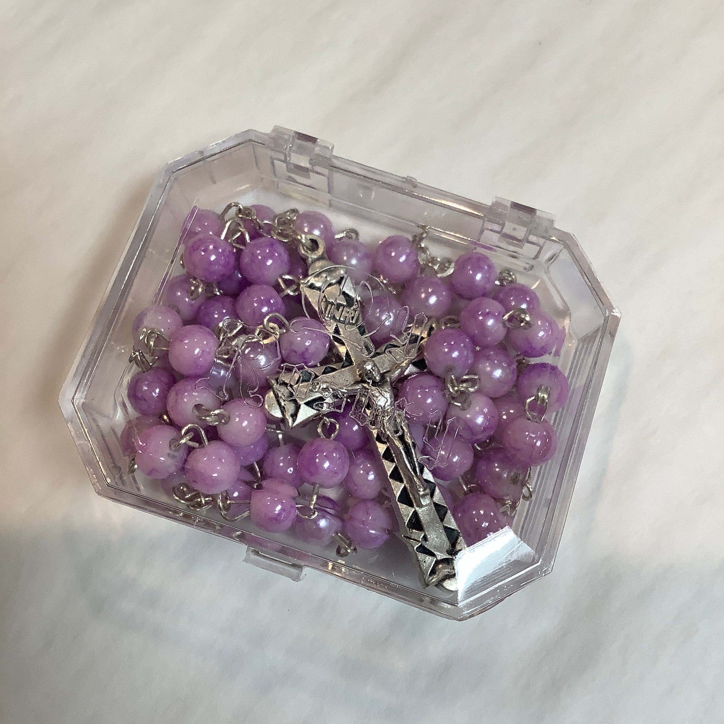 Rosary/Violet Marbelized/6mm-Box