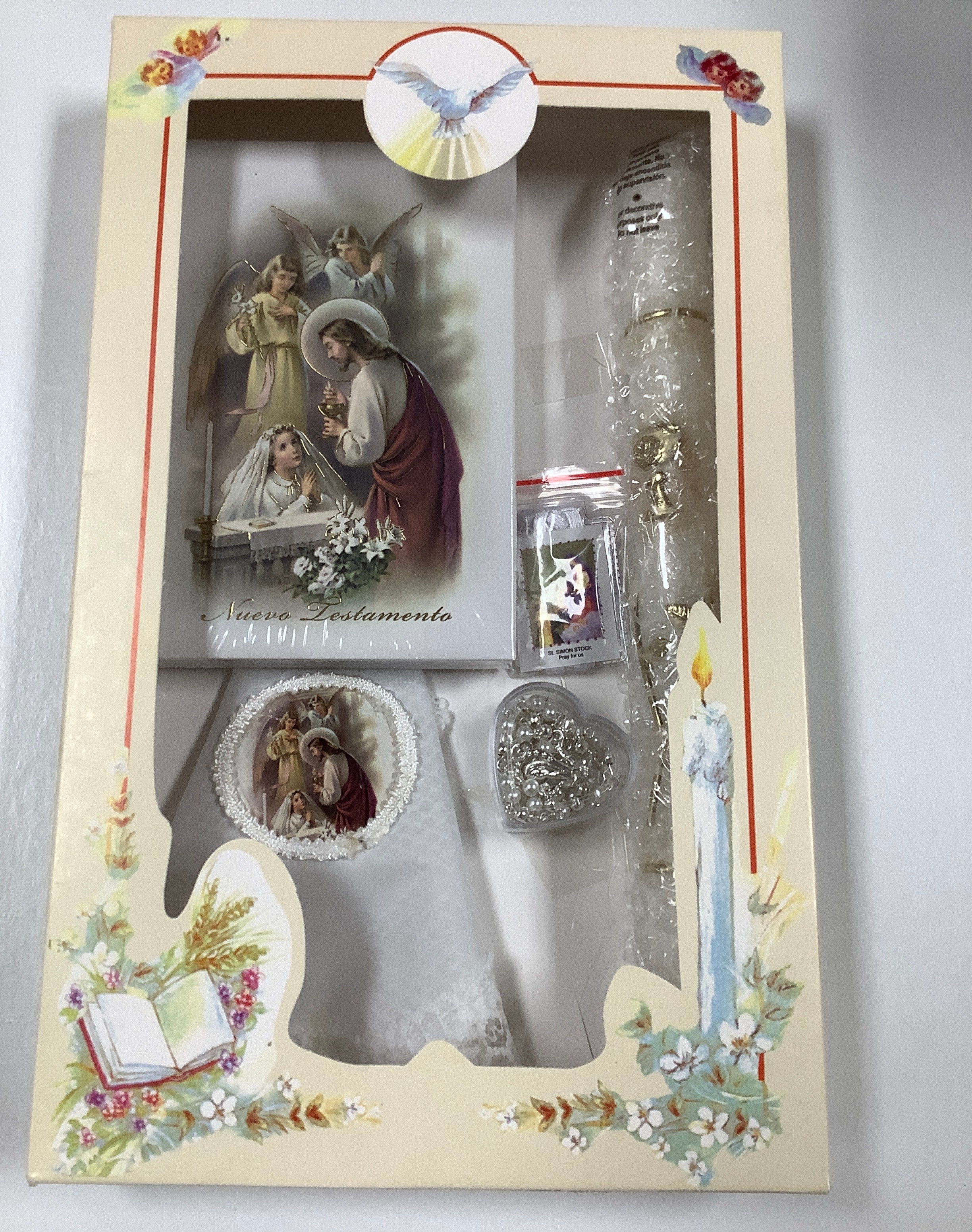 First Communion Gift Set-Girl-W/New Testament-Spanish