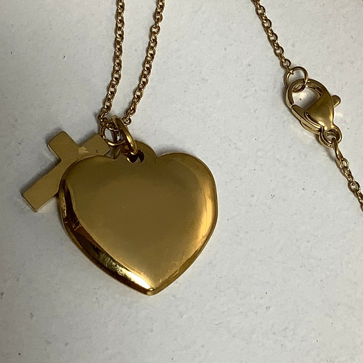 Necklace-Isa 41:0-Sweetheart With Cross-Gold-Fear Not