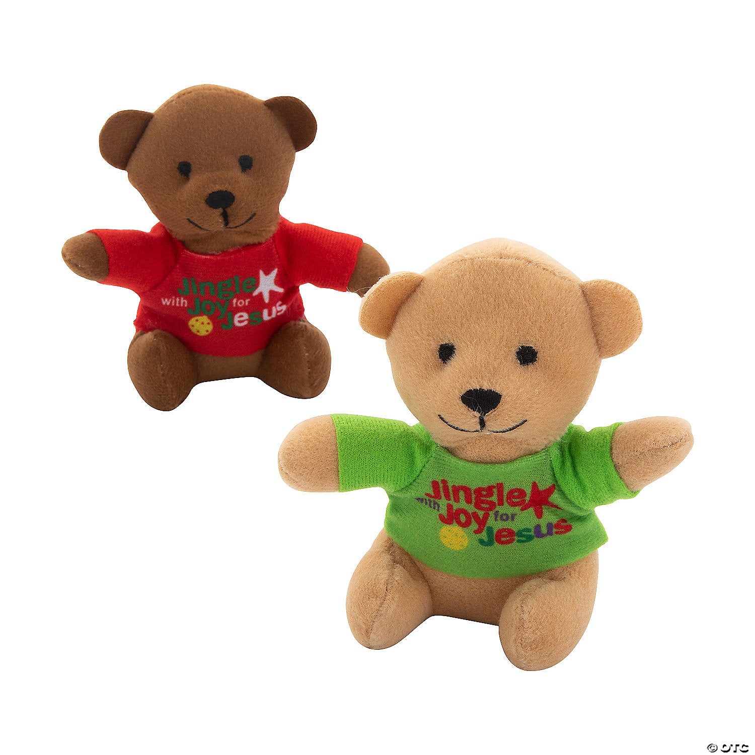 Plush-Christmas-Bear With Tshirt-Jingle With Joy-41/2"